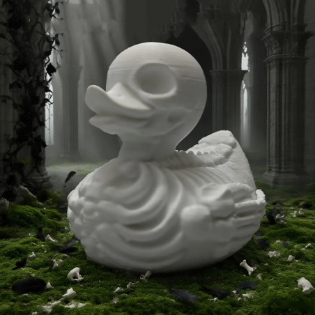 Vue de cote Canard de Bain Tête de Mort "Squelette de l'Enfer"