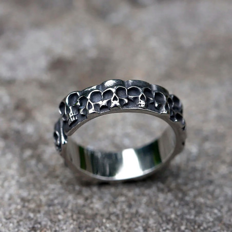 Bague Tête de Mort "CATACOMBS" - La Danse Macabre !
