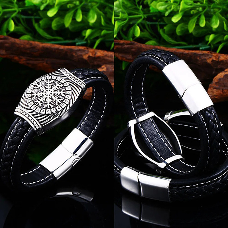 Bracelet Viking Vegvísir - Boussole Nordique