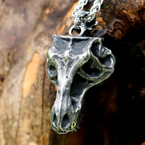 Vue de Face Collier Tête de Mort Crâne Dimosaure "Le Rex"