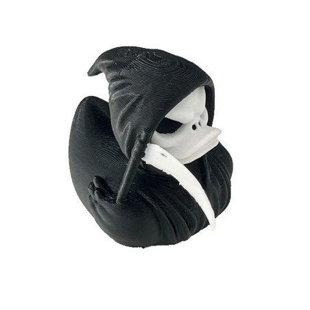 Vue de Cote Canard de Bain Tête de Mort "Canard Grim Reaper"
