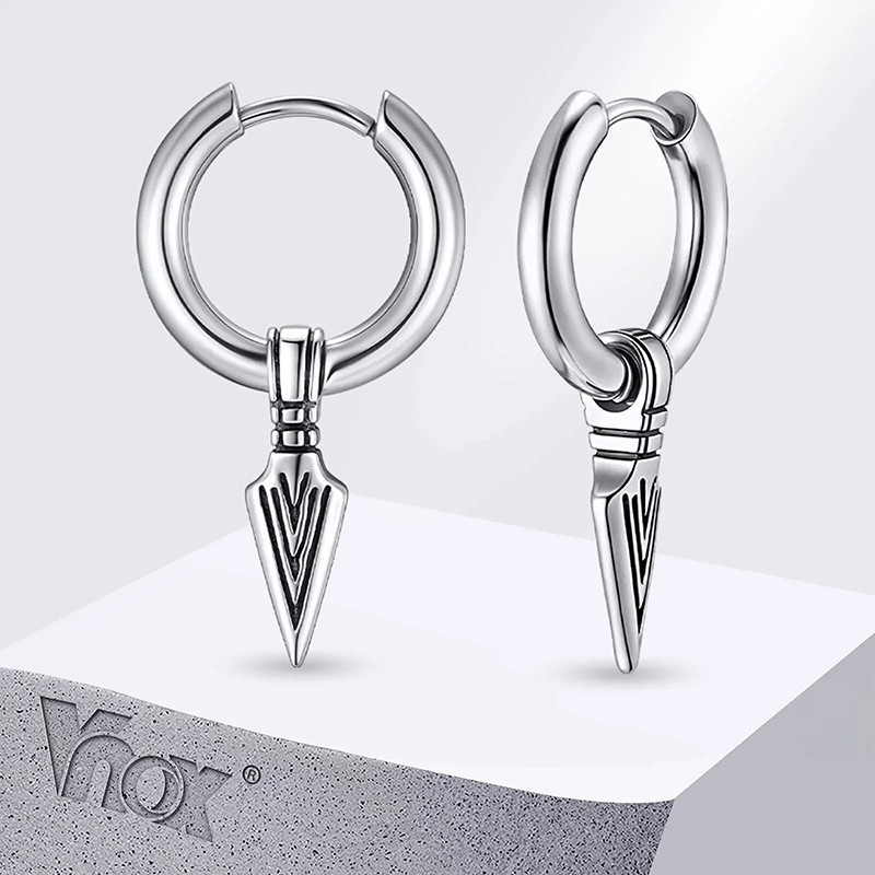 Vue de face Boucles d’Oreilles Viking - Flèche du Nord