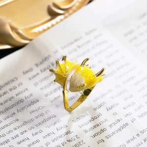 Bague Dragon Astral aux Ailes d’Éther Couleur Jaune