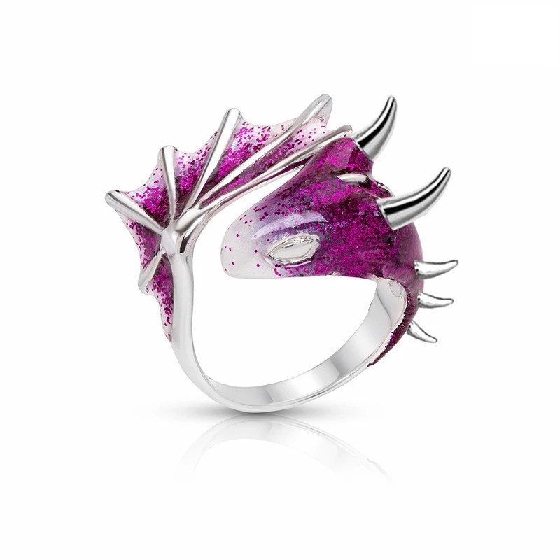 Bague Dragon Astral aux Ailes d’Éther Couleur Violet