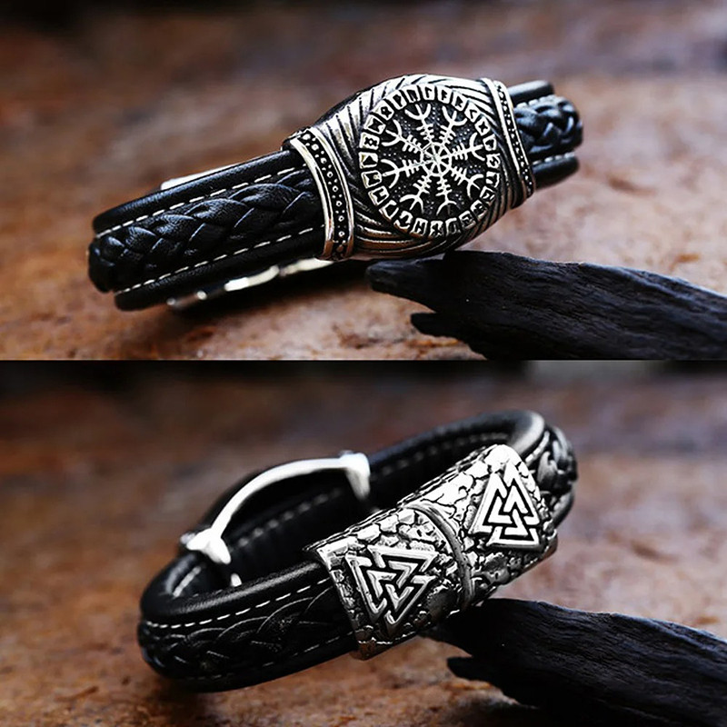 Bracelet Viking Valknut - Nœud des Guerriers