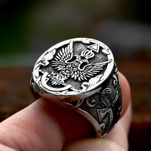Bague Rock "Aigle du Sceau Souverain"