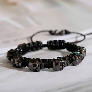 Avant Bracelet Goth Têtes de Mort "Ossuaire"