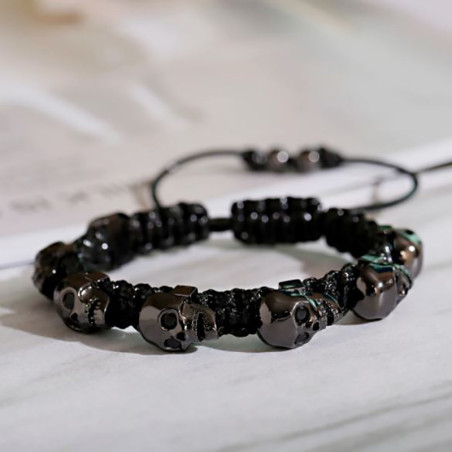 Avant Bracelet Goth Têtes de Mort "Ossuaire"