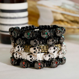 Bracelet Goth Têtes de Mort "Ossuaire"