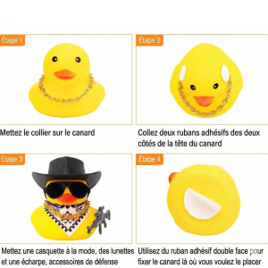 Détails Assemblage Canard de Bain Canard Outlaw Gangster