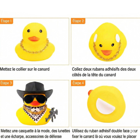 Détails Assemblage Canard de Bain Canard Outlaw Gangster
