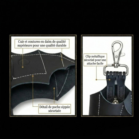 Détails du Portefeuille Goth Rock Chauve-souris Gothique