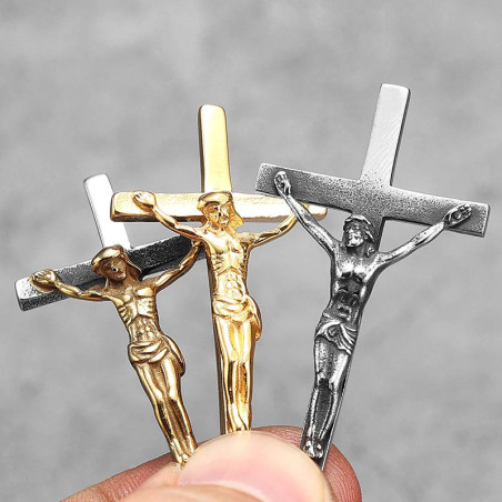 Avant Pendentif Croix Anti-Christ "Renversement Sacrilège" - 3 couleurs au choix !