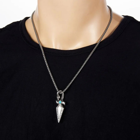 Vue Portee Collier Dague du Serpent Sacré