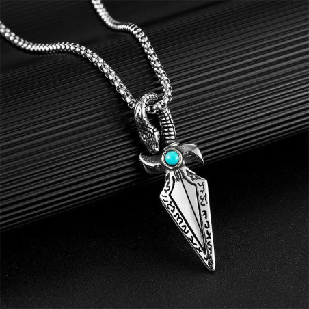 Vue de Face Collier Dague du Serpent Sacré