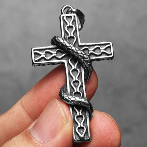 Avant Collier Croix Serpent - Tentation du Serpent Sacrilège