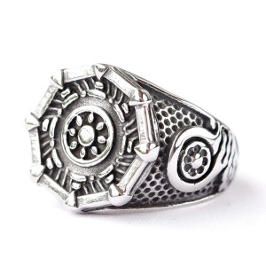 vue generale Bague Pirate Gouvernail d’Acier "Maître du Cap"