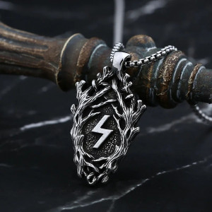 Avant Collier Viking "Rune de Foudre des Anciens"