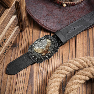 Ceinture Aigle "L'envol de l'Aigle Royal" Couleur noir