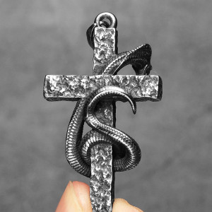Collier Croix Serpent - Serpent de la Croix Profanée