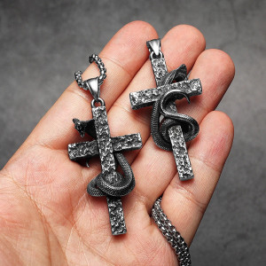 Avant Collier Croix Serpent - Serpent de la Croix Profanée