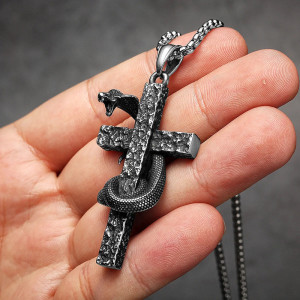 Collier Croix Serpent - Serpent de la Croix Profanée