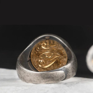 Vue Arrierre Bague Œil d’Horus "Protection Ancestrale" - Argent Sterling 925 !