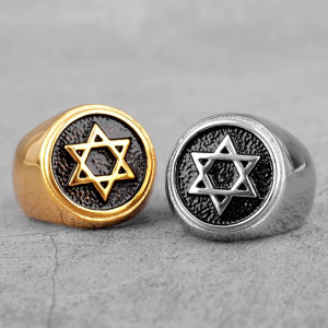 Avant Bague Rock "Hexagramme de Fer" - 2 couleurs au choix !