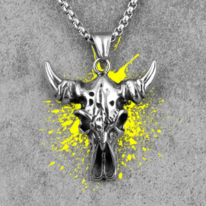 Collier Viking "Crâne de Yak des Terres Sauvages"