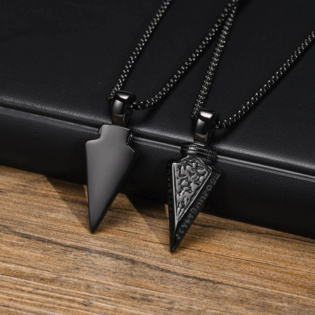 Collier Viking - Flèche Silencieuse Couleur Noir