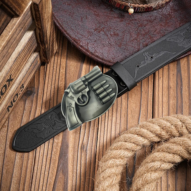 Avant Ceinture Biker Western "Outlaw Six-Coups" Couleur noir