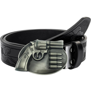 Ceinture Biker Western "Outlaw Six-Coups" Couleur Noir