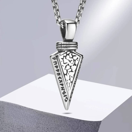 Collier Viking - Flèche Silencieuse (Noir ou Argent)