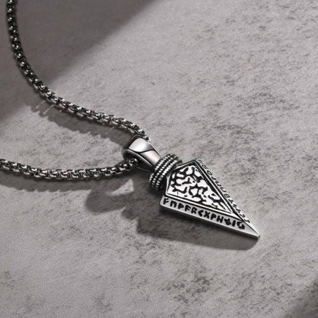 Détails du Collier Viking - Flèche Silencieuse (Noir ou Argent)