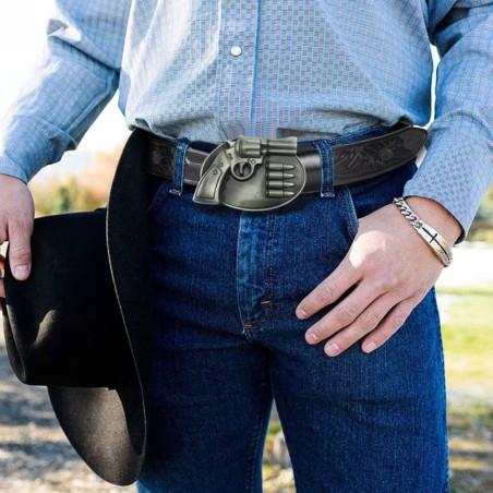 Vue Portée de la Ceinture Biker Western Outlaw Six-Coups