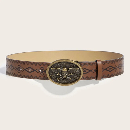 Avant Ceinture Tête de Mort "Sabres Croisés"