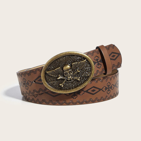 Ceinture Tête de Mort "Sabres Croisés"