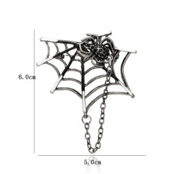 Dimensions de la Broche toile d'araignée et chaînette