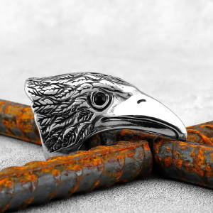 Bague Corbeau "L'Œil de la Tempête" Modele 2