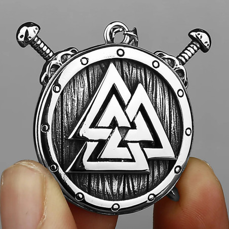Collier Viking Bouclier de Skjöld Couleur Argent