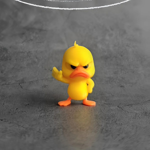 Vue de Face Canard de Bain - Canard  Grincheux "Talk to the Hand"