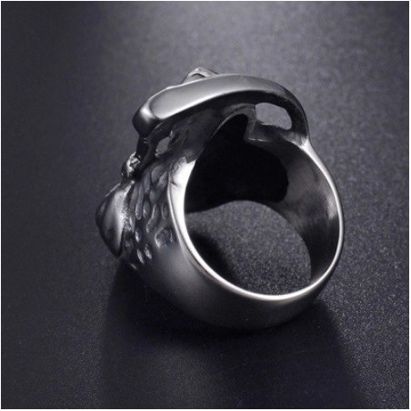 Vue arrière de la Bague Tête de Mort Faucheuse