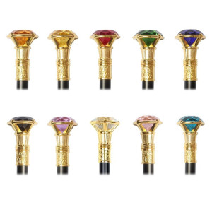 Canne Gothique Luxe "Sceptre du Diamant Souverain" - Multiples Couleurs au choix !
