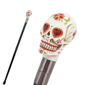 Canne Tête de Mort Mexicaine "Cœur de Calavera Éternelle"