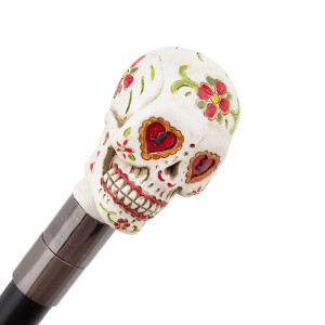 Canne Tête de Mort Mexicaine "Cœur de Calavera Éternelle"