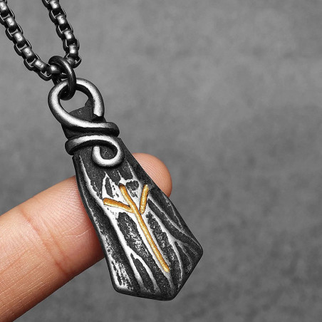 Collier Viking Écorce d'Yggdrasil Couleur Or