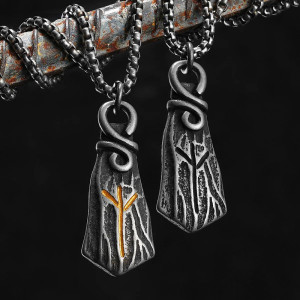 Avant Collier Viking Écorce d'Yggdrasil - 2 couleurs au choix !