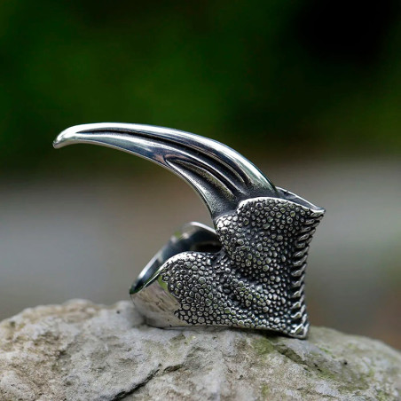 Avant Bague Goth Raptor "Griffe de Prédateur"