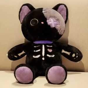 Peluche Tête de Mort "Chat Squelette Shadow" Modele 1