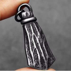 Vue arrière du Collier Viking Écorce d'Yggdrasil Couleur Noir